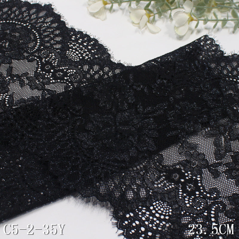 freedombeauty|Multicolor Retro Double Wave Flower Misaligned Elastic Eyelash Lace Trim Performance Costume Lingerie Lace Accessories