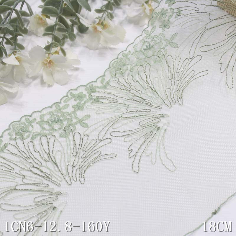 【1pack】-freedombeauty|Multicolor Mesh Ancient Style Single Edge Gold Thread Small Flower Embroidery Trim Curtain Sofa Cushion Lace Trim Accessories