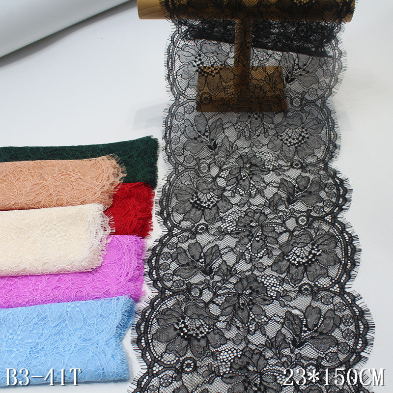 freedombeauty|Multicolor Double Wave Full Vintage Flower Non-Elastic Eyelash 22cm Clothing Home Textile Lace Trim DIY