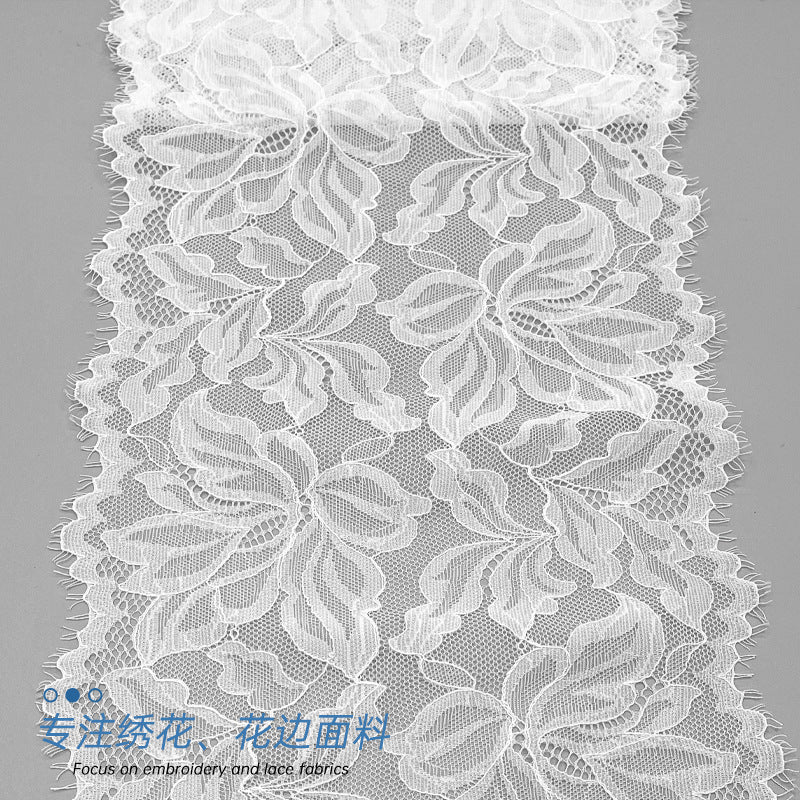 freedombeauty|20cm Eyelash Lace Trim Nylon Lace Trim White Hollow Lace Trim Handmade Wedding Dress Accessories