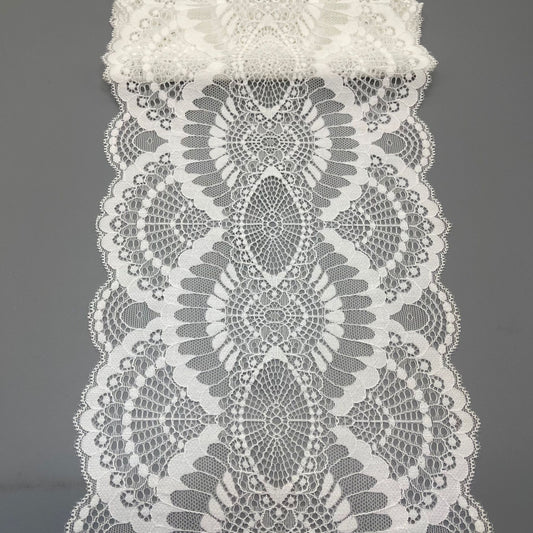 freedombeauty|20CM Elastic Lace Trim White Wedding Dress Hollow Lace Nylon DIY Clothing Accessories