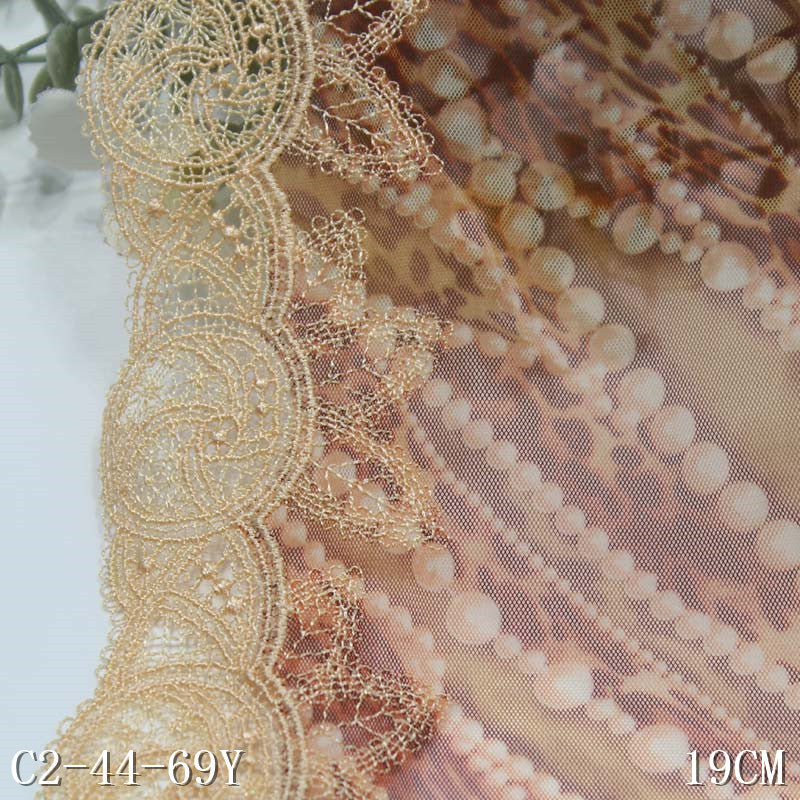 【1pack】-freedombeauty|Two-tone Printed Mesh Single-sided Water-soluble Pattern Embroidery Lace DIY Clothing Curtain Lace Trim Accessories