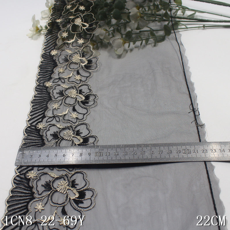 【1pack】-freedombeauty|2025 Spring Classic Multi-color Mesh Single-sided Embroidered Flower Crown Polyester Thread Lightweight Clothing Home Textile Accessories