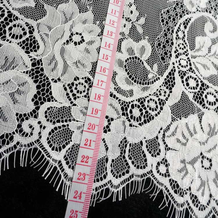 FREEDOMBEAUTY | 25cm factory direct sales Korean version lace black and white nylon silk lace DIY dyeable eyelash lace