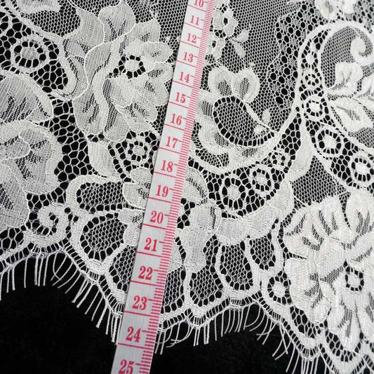 FREEDOMBEAUTY | 25cm factory direct sales Korean version lace black and white nylon silk lace DIY dyeable eyelash lace