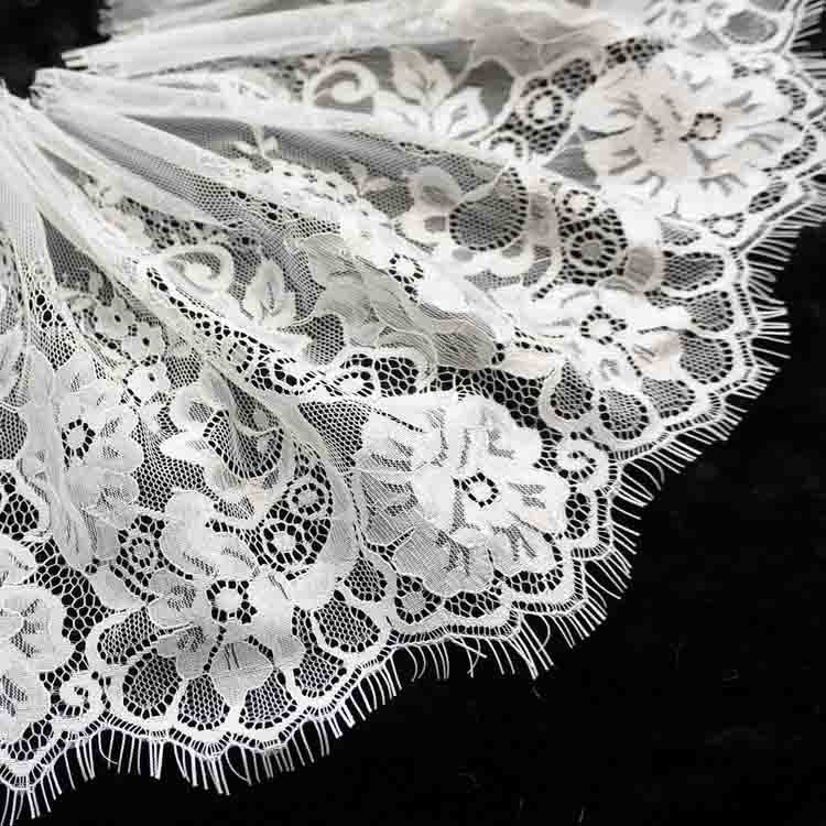 FREEDOMBEAUTY | 25cm factory direct sales Korean version lace black and white nylon silk lace DIY dyeable eyelash lace