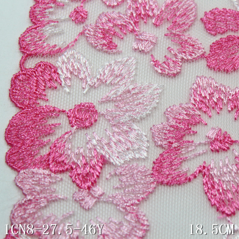 【1pack】-freedombeauty|Light Pink Mesh Spring Single-Sided Pink Peach Blossom Embroidery Textured Curtain Home Textile Clothing Decoration Accessories DIY