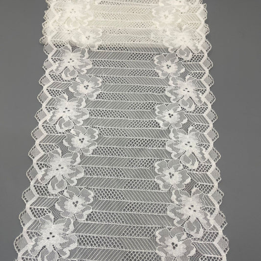 freedombeauty|20CM Nylon Wedding Dress Lace White Elastic Lace Hollow Design Accessories DIY Lace