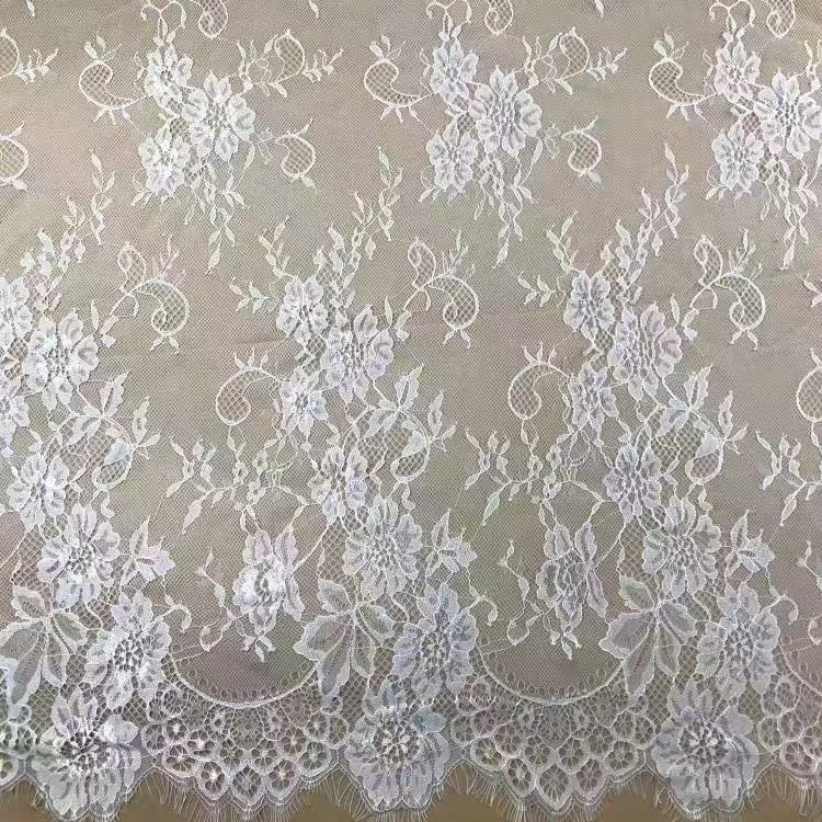 freedombeauty|Classic Lightweight Eyelash Lace One Piece Three Yards Trim Black and White Decoration Fabric for Skirts, Tops, Wedding Dresses