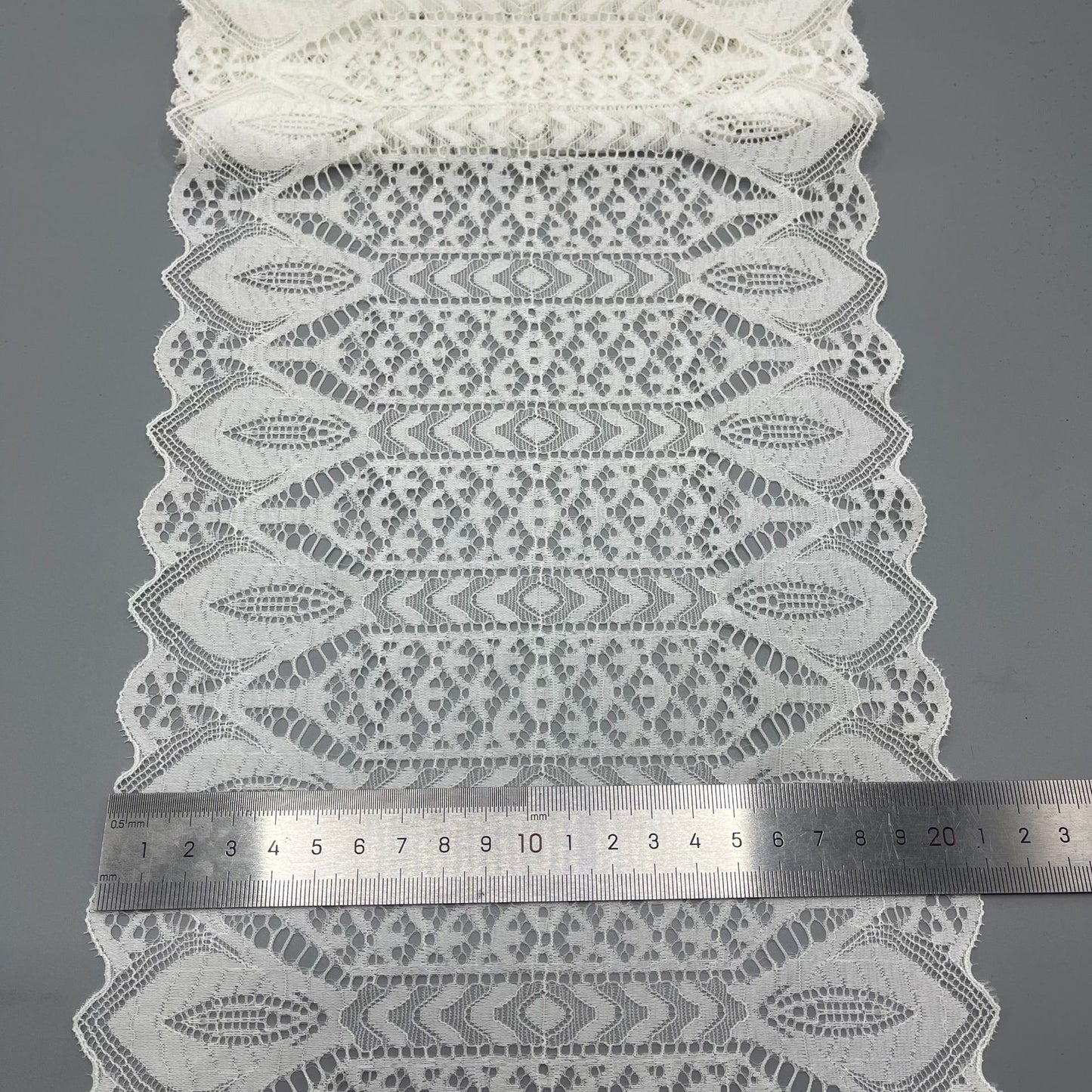 freedombeauty|21CM High-end White Stretch Hollow Lace Nylon Lace Wedding Dress Making Accessories Lace Trim