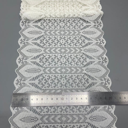 freedombeauty|21CM High-end White Stretch Hollow Lace Nylon Lace Wedding Dress Making Accessories Lace Trim