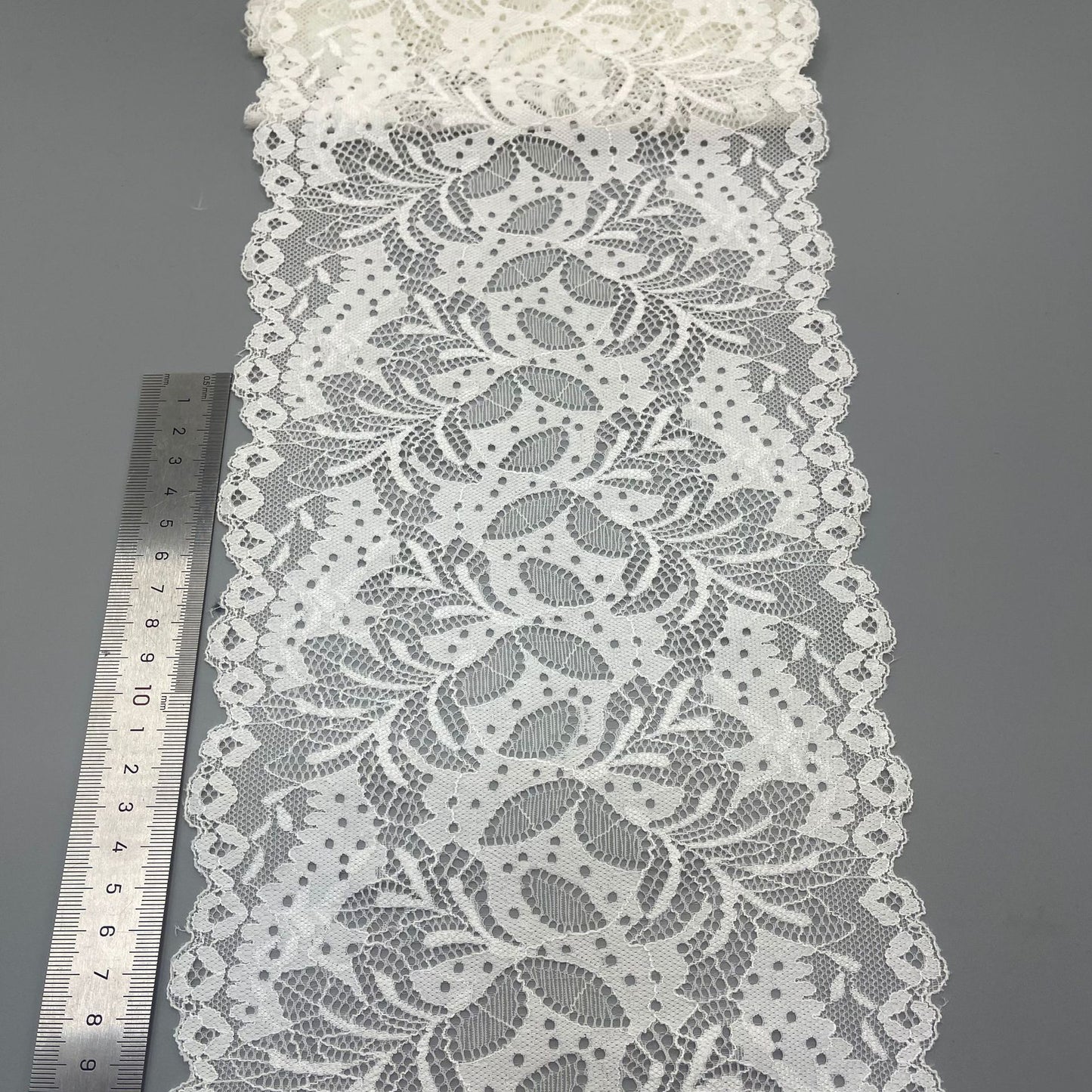 freedombeauty|18CM Wedding Dress Accessories High-Quality White Nylon Elastic Lace Hollow Trim Handmade
