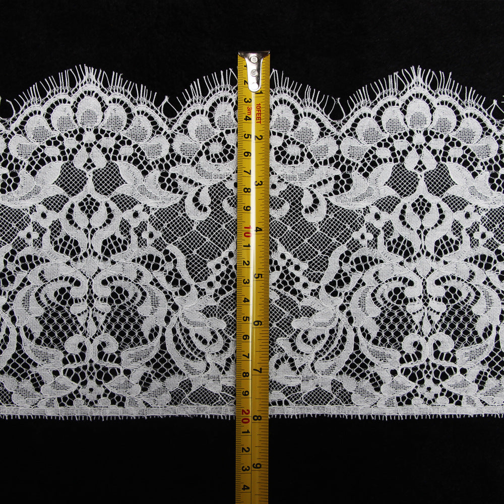 FREEDOMBEAUTY | Popular Women's Lace 20cm Exquisite Children's Lace Black and White Warp Knitted Nylon Eyelash Lace