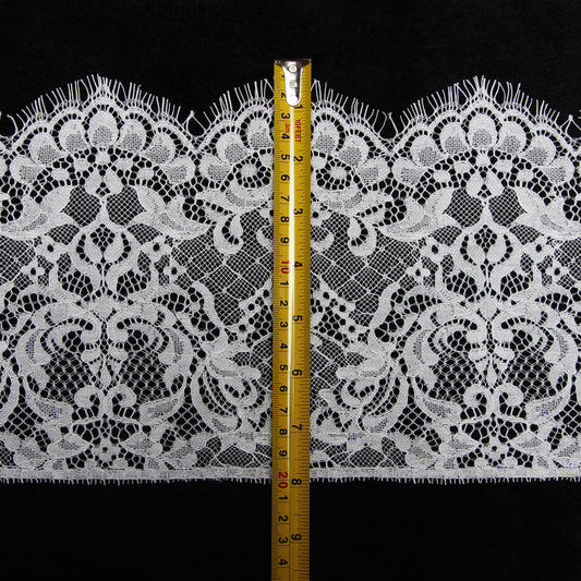 FREEDOMBEAUTY | Popular Women's Lace 20cm Exquisite Children's Lace Black and White Warp Knitted Nylon Eyelash Lace