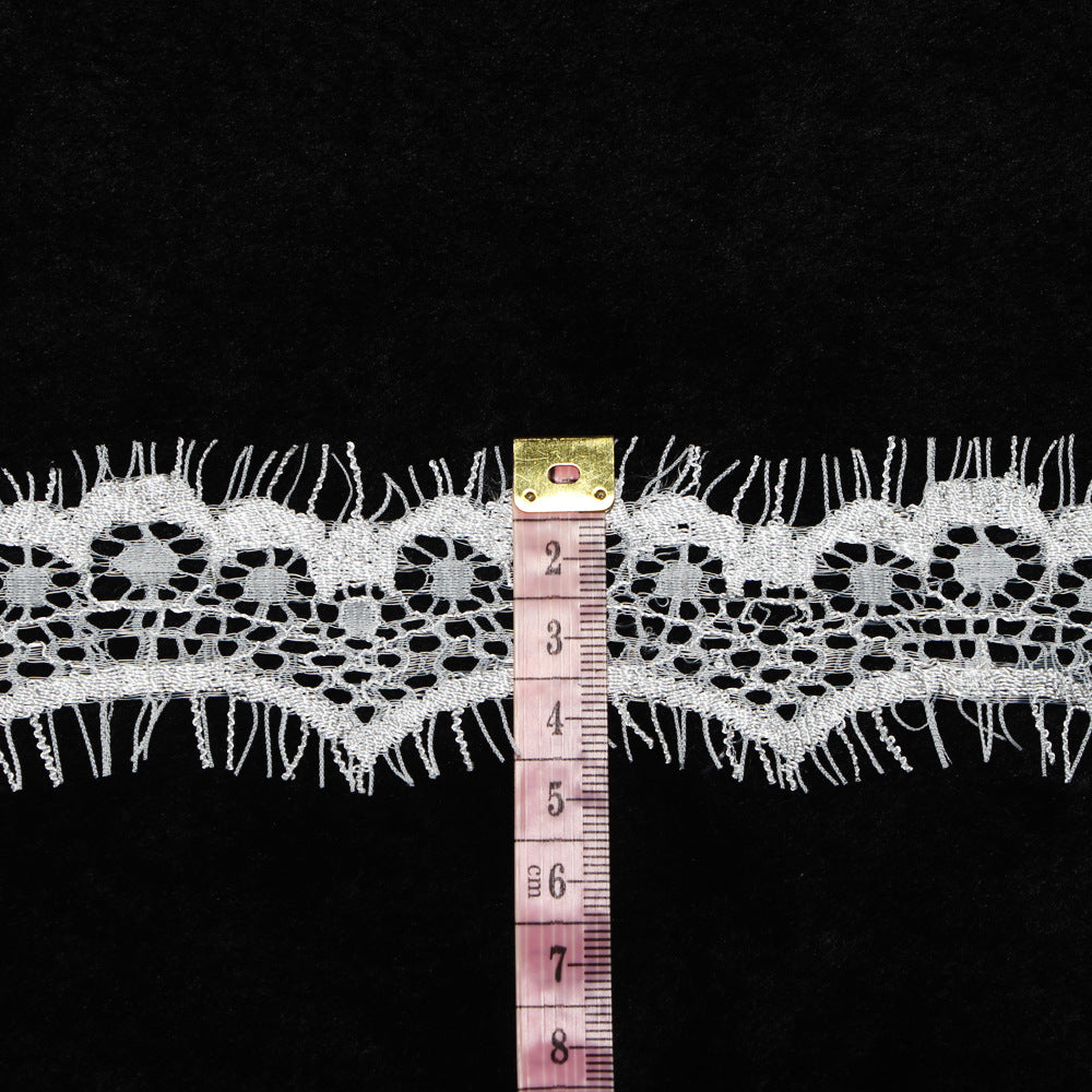 FREEDOMBEAUTY | Manufacturer spot wholesale 4cm environmentally friendly dyed hairball lace clothing accessories, colored eyelash lace