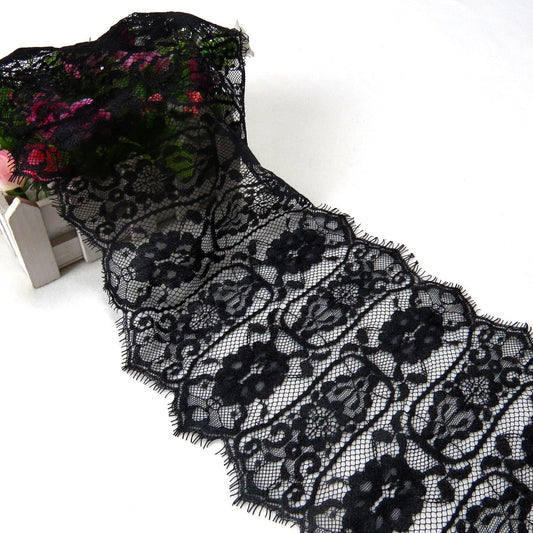 FREEDOMBEAUTY | New geometric vase pattern retro lace, thick quality 20cm exquisite hot-selling nylon women's lace