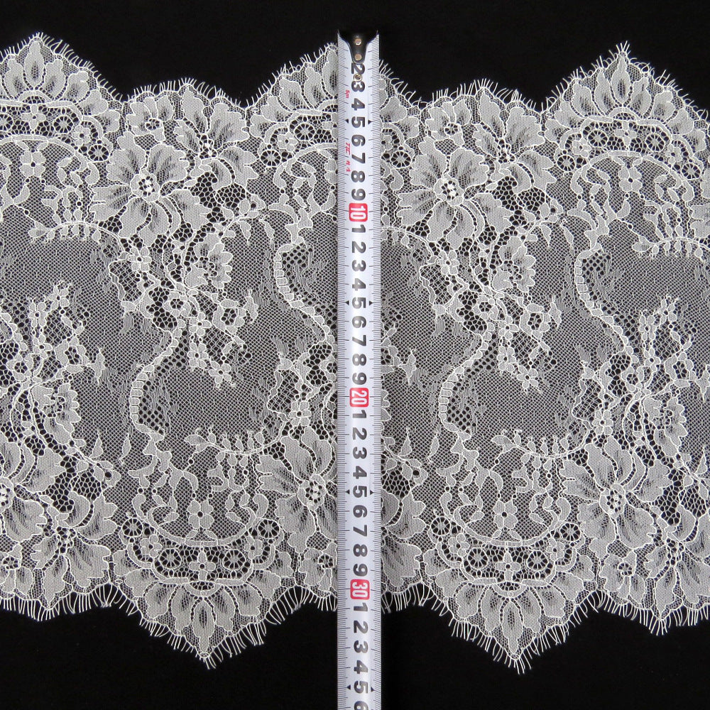 FREEDOMBEAUTY | Chao Shangjia's new 31CM symmetrical warp knitted lace, beautiful flower women's clothing eyelash lace