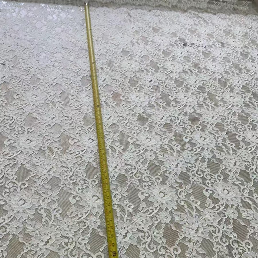 freedombeauty|Nylon Cotton Thread Large Floral High-end Lace Fabric Women's Clothing Dress Lace Accessories Full Width Wedding Dress