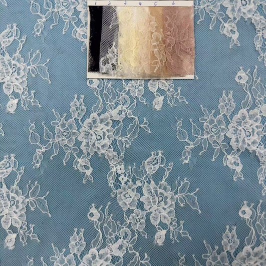 freedombeauty|Nylon Cotton Thread Lace Fabric Dress Clothing Fabric Rose Lace Trim Hollow Mesh Sexy Mesh Fabric