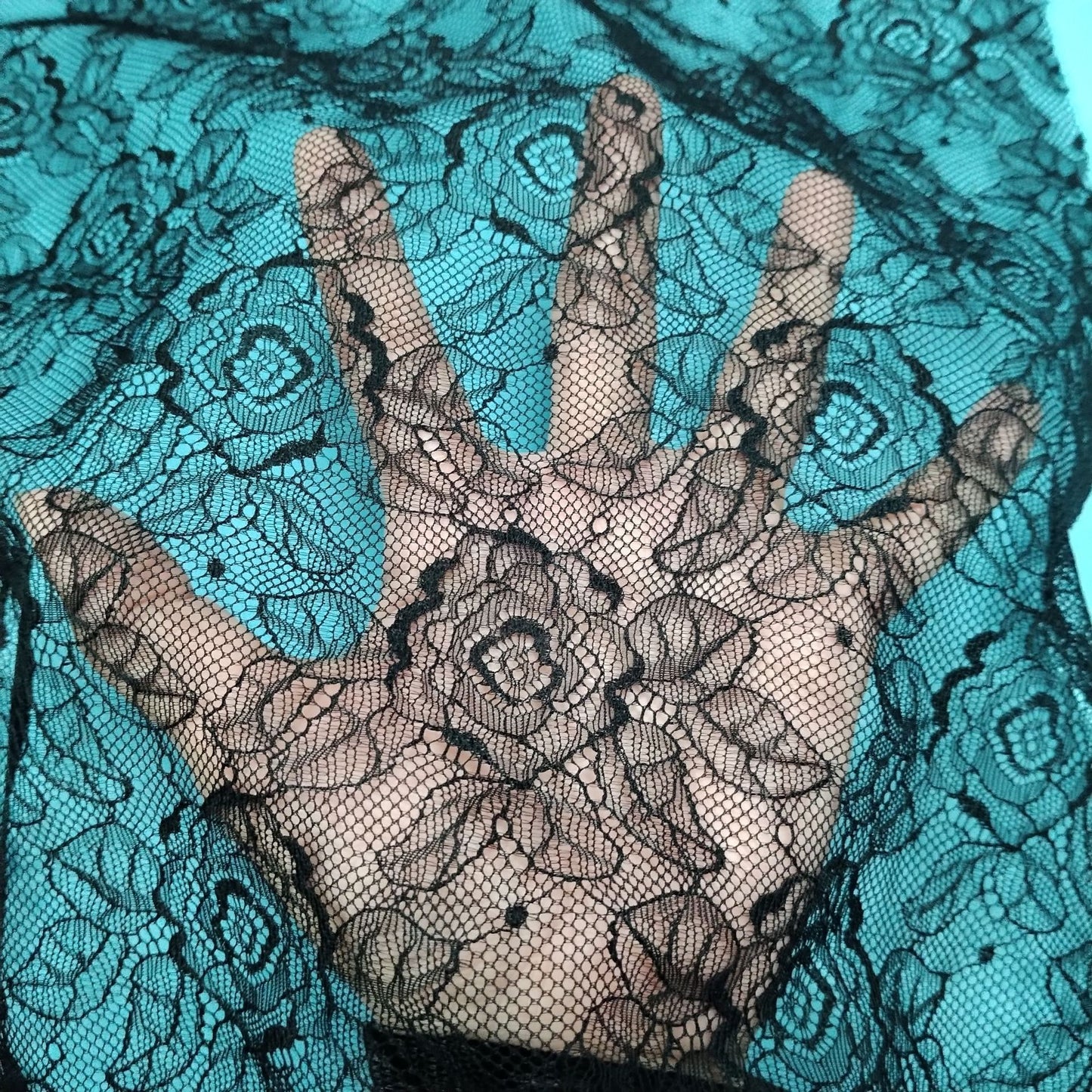 freedombeauty|Hot-Selling Nylon Lace Fabric Elegant Soft Small Rose Dot Lace Close-Fitting Fabric Cuff Hollow Thin Style