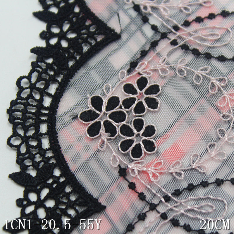 【1pack】-Freedombeauty | French Printing Unilateral Water Soluble Small Flower Mesh Embroidery 20cm Curtain Sofa Cushion Lace Accessories