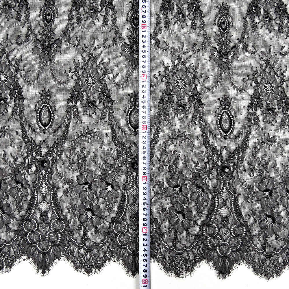 FREEDOMBEAUTY | Wine glass embroidery picture new lace, nylon with eyelashes fashion show clothing lace dress lace