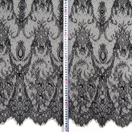 FREEDOMBEAUTY | Wine glass embroidery picture new lace, nylon with eyelashes fashion show clothing lace dress lace