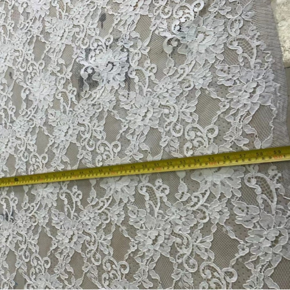 freedombeauty|Nylon Cotton Thread Large Floral High-end Lace Fabric Women's Clothing Dress Lace Accessories Full Width Wedding Dress