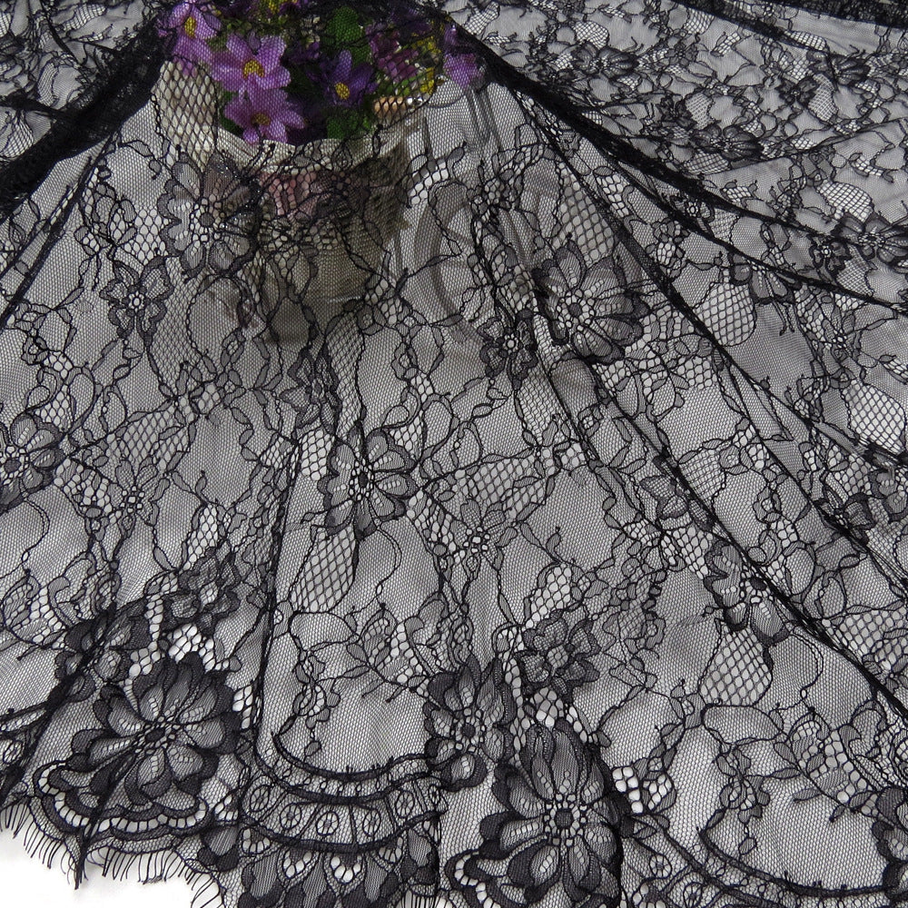FREEDOMBEAUTY | New all-nylon Hundred Days Chrysanthemum Eyelash Women's Lace, New Spot French Lace Dress Lace