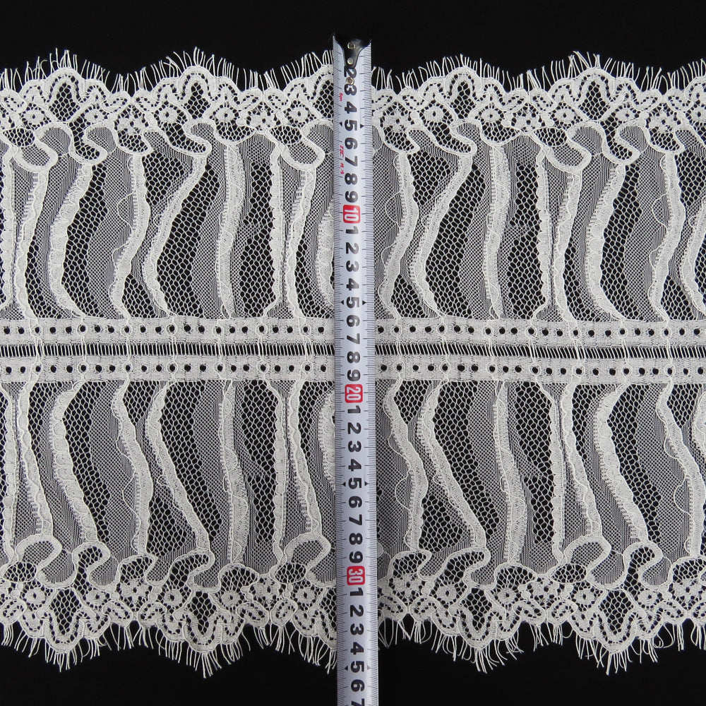 FREEDOMBEAUTY | Bilateral sea cucumber strip eyelash pajamas lace 35cm nylon silk lace fabric home soft lace