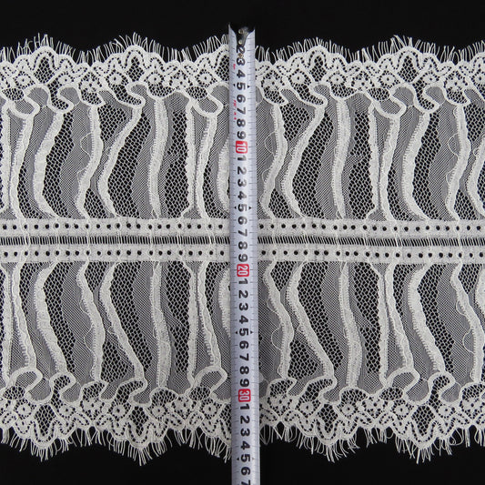 FREEDOMBEAUTY | Bilateral sea cucumber strip eyelash pajamas lace 35cm nylon silk lace fabric home soft lace