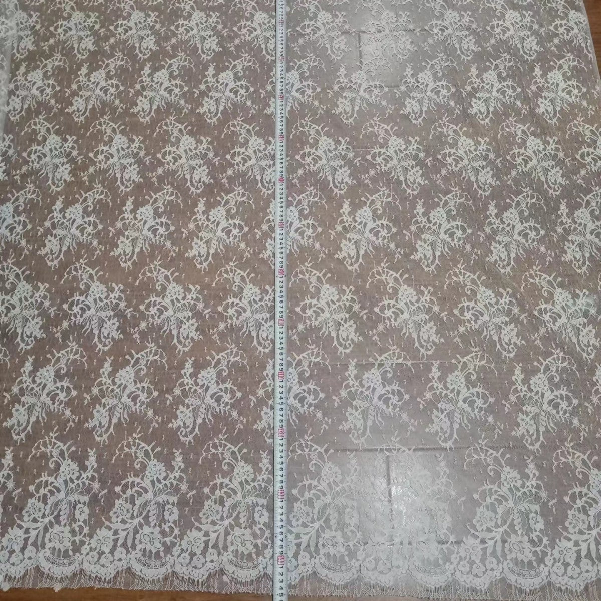 freedombeauty|Lace Fabric with Full Eyelash Mesh Lace Fabric for Women's Clothing Dresses Lace Accessories Wedding Dress Fabric