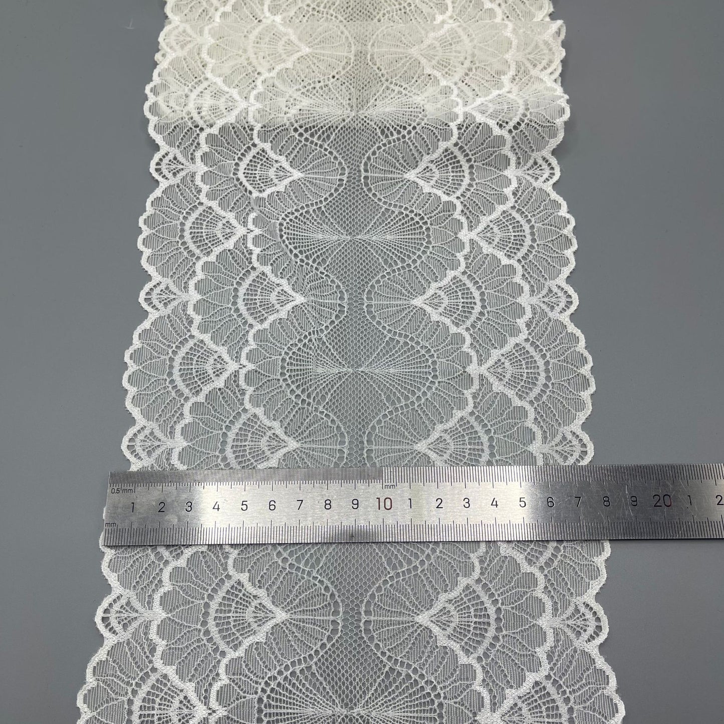 freedombeauty|24CM White Elastic Hollow Lace Trim Wedding Dress Nylon Accessories Handmade Decoration