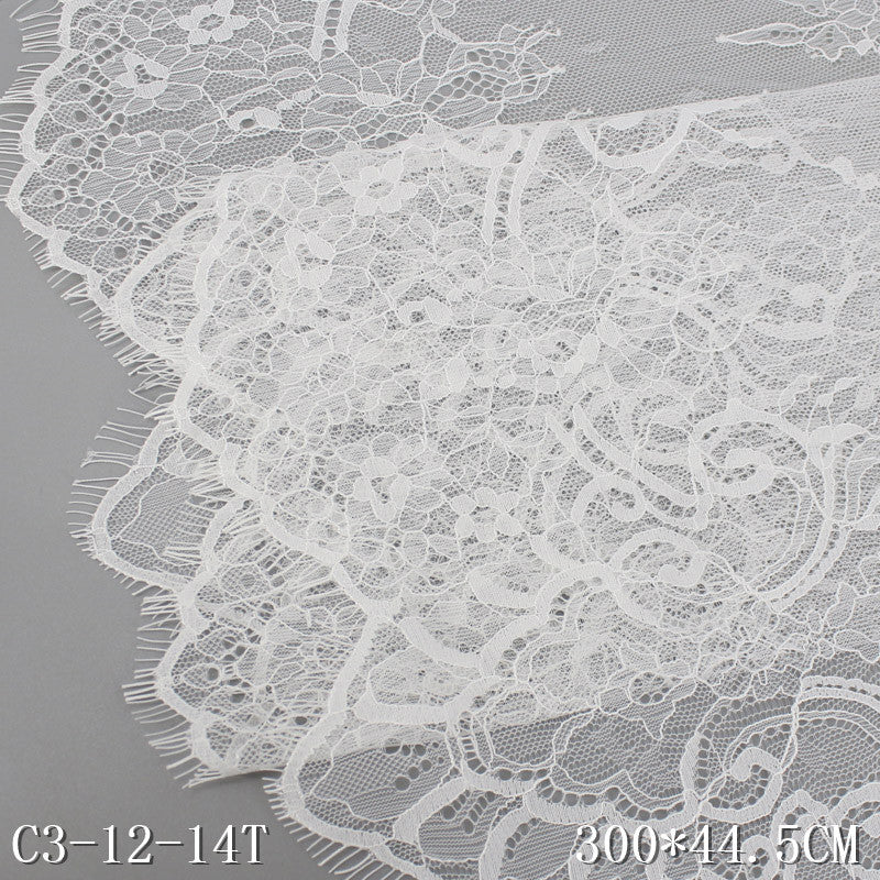 freedombeauty|Non-Elastic Lace Trim Double-Sided Asymmetrical Car Thread Lace White Tablecloth Cheongsam Accessories Eyelash Lace