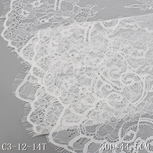 freedombeauty|Non-Elastic Lace Trim Double-Sided Asymmetrical Car Thread Lace White Tablecloth Cheongsam Accessories Eyelash Lace