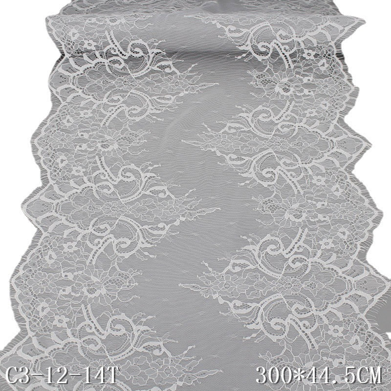 freedombeauty|Non-Elastic Lace Trim Double-Sided Asymmetrical Car Thread Lace White Tablecloth Cheongsam Accessories Eyelash Lace