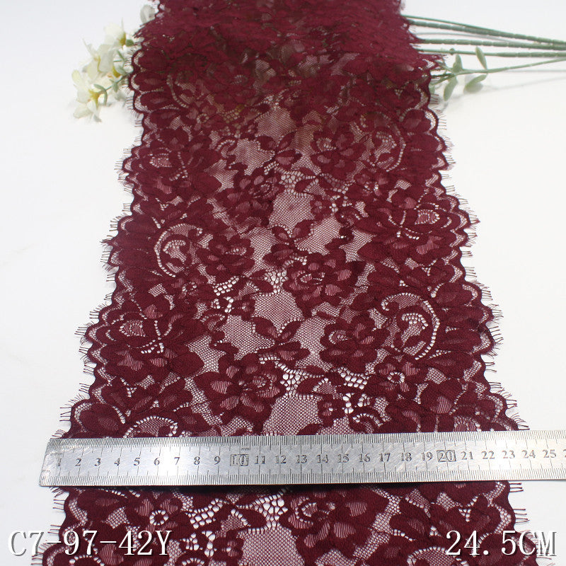 freedombeauty|Two-tone Double-sided Vintage Floral Texture Elastic Eyelash 24cm Lingerie Clothing Lace Trim DIY