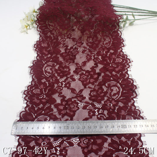 freedombeauty|Two-tone Double-sided Vintage Floral Texture Elastic Eyelash 24cm Lingerie Clothing Lace Trim DIY