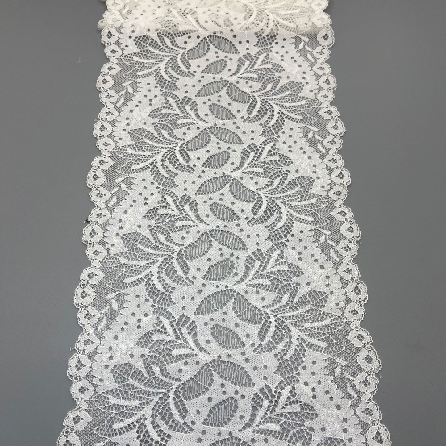 freedombeauty|18CM Wedding Dress Accessories High-Quality White Nylon Elastic Lace Hollow Trim Handmade