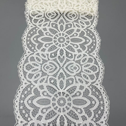 freedombeauty|21CM Handmade Elastic Lace Trim White Wedding Dress Hollow Lace Nylon DIY Clothing Accessories