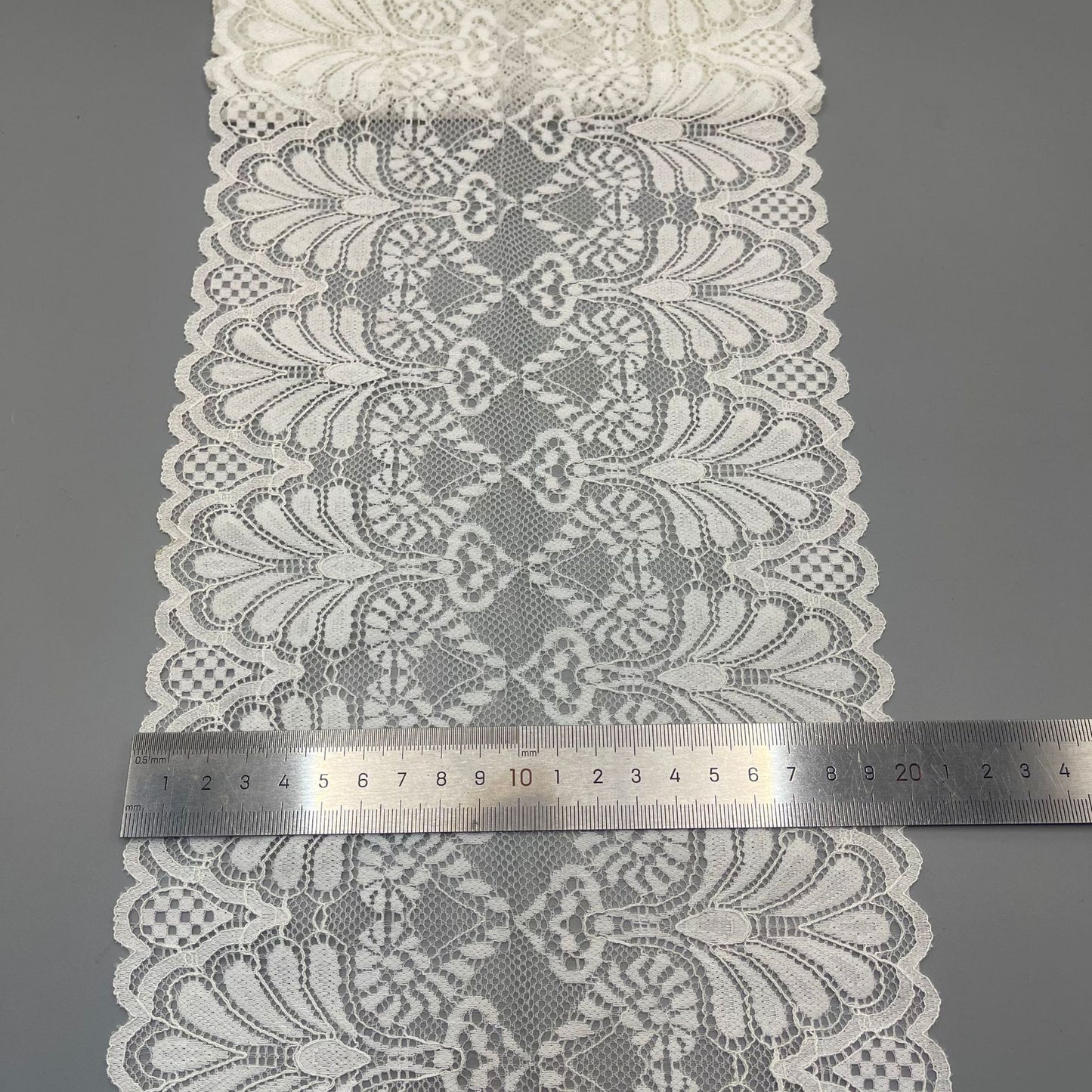 freedombeauty|20CM Lace Trim DIY Handmade Lingerie Wide Lace Trim Accessories Wavy Hem Wedding Dress Decoration