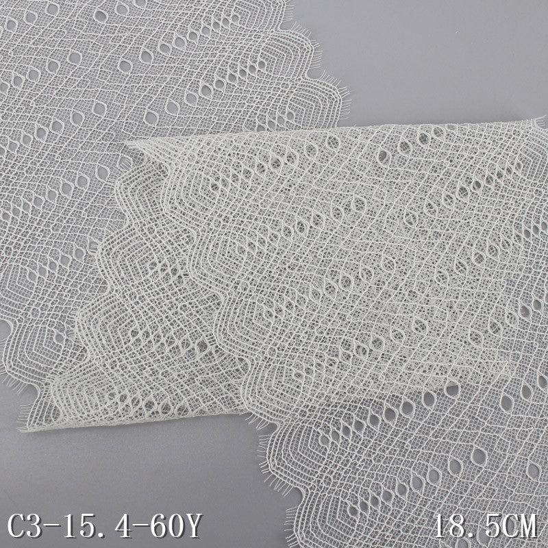 freedombeauty|Eyelash Lace Trim Micro Elastic Double-Sided Shell Wave Middle Hollow Pattern Curtain Lace Accessories