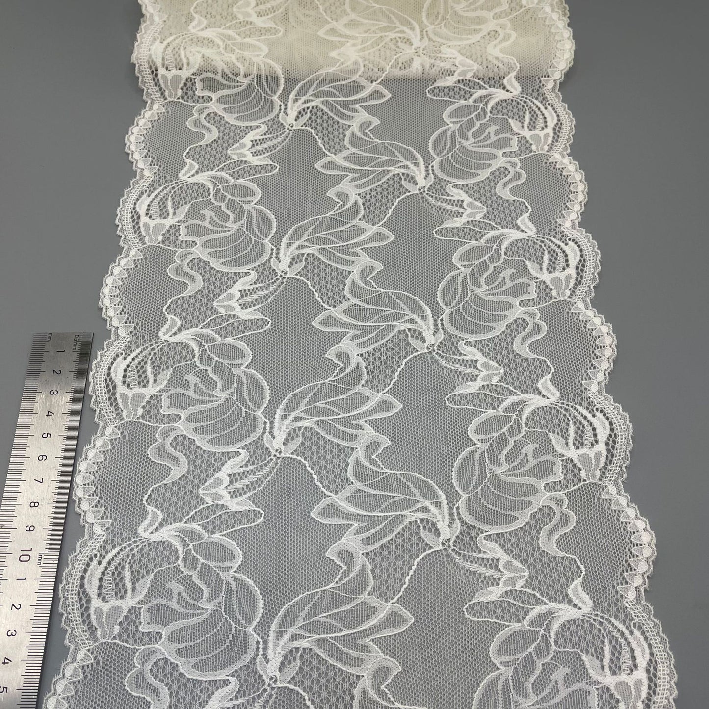 freedombeauty|23CM Handmade Wedding Dress Accessories White Elastic Lace Trim Hollow Design DIY Hollow Lace Trim