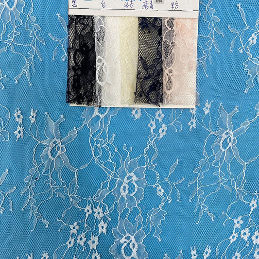 freedombeauty|Hot Selling Nylon Small Plum Blossom Lace Fabric In Stock Knitted Lace Trim for Women's Wedding Dresses