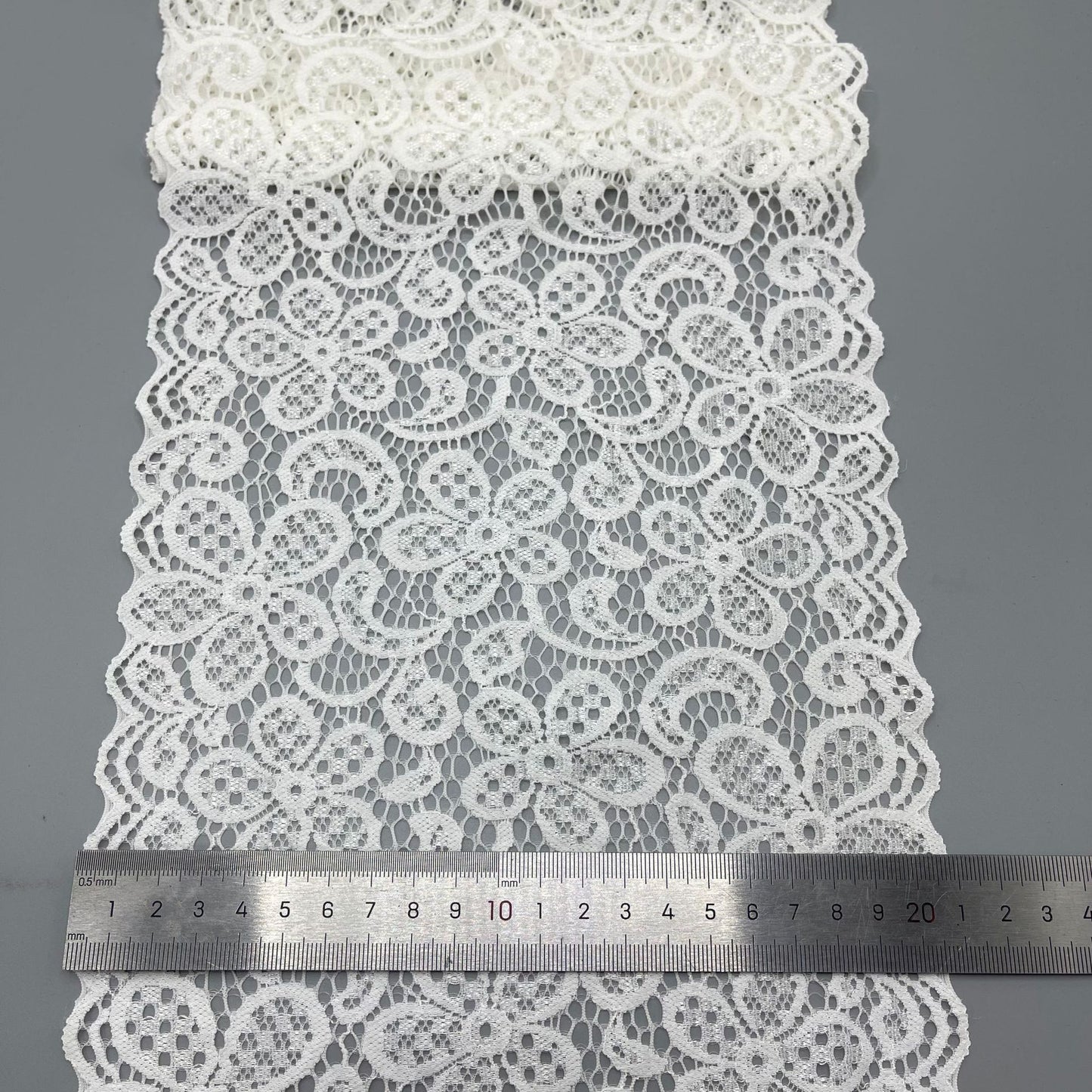 freedombeauty|20CM Lingerie Hollow Lace Nylon White Elastic Lace Trim Wedding Dress Accessories Design