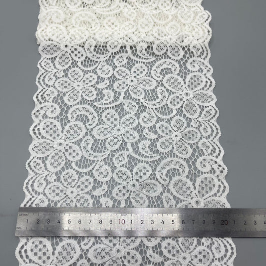 freedombeauty|20CM Lingerie Hollow Lace Nylon White Elastic Lace Trim Wedding Dress Accessories Design