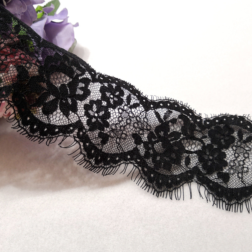 FREEDOMBEAUTY | 9.5cm wide circle wavy nylon lace, hot-selling eyelash lace wedding dress accessories