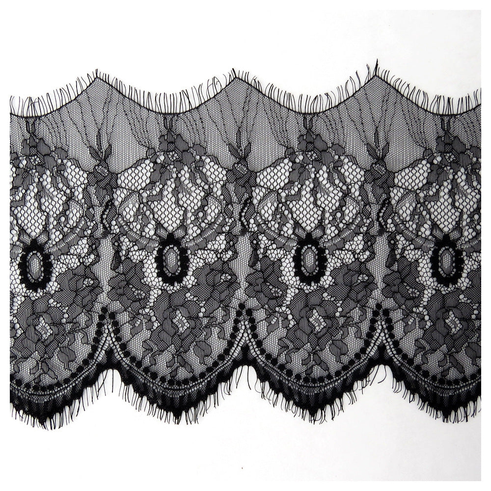 FREEDOMBEAUTY | 24cm new hot-selling lace eyelash lace, French nylon warp knitted wedding dress lace underwear lace