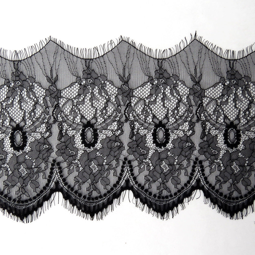 FREEDOMBEAUTY | 24cm new hot-selling lace eyelash lace, French nylon warp knitted wedding dress lace underwear lace