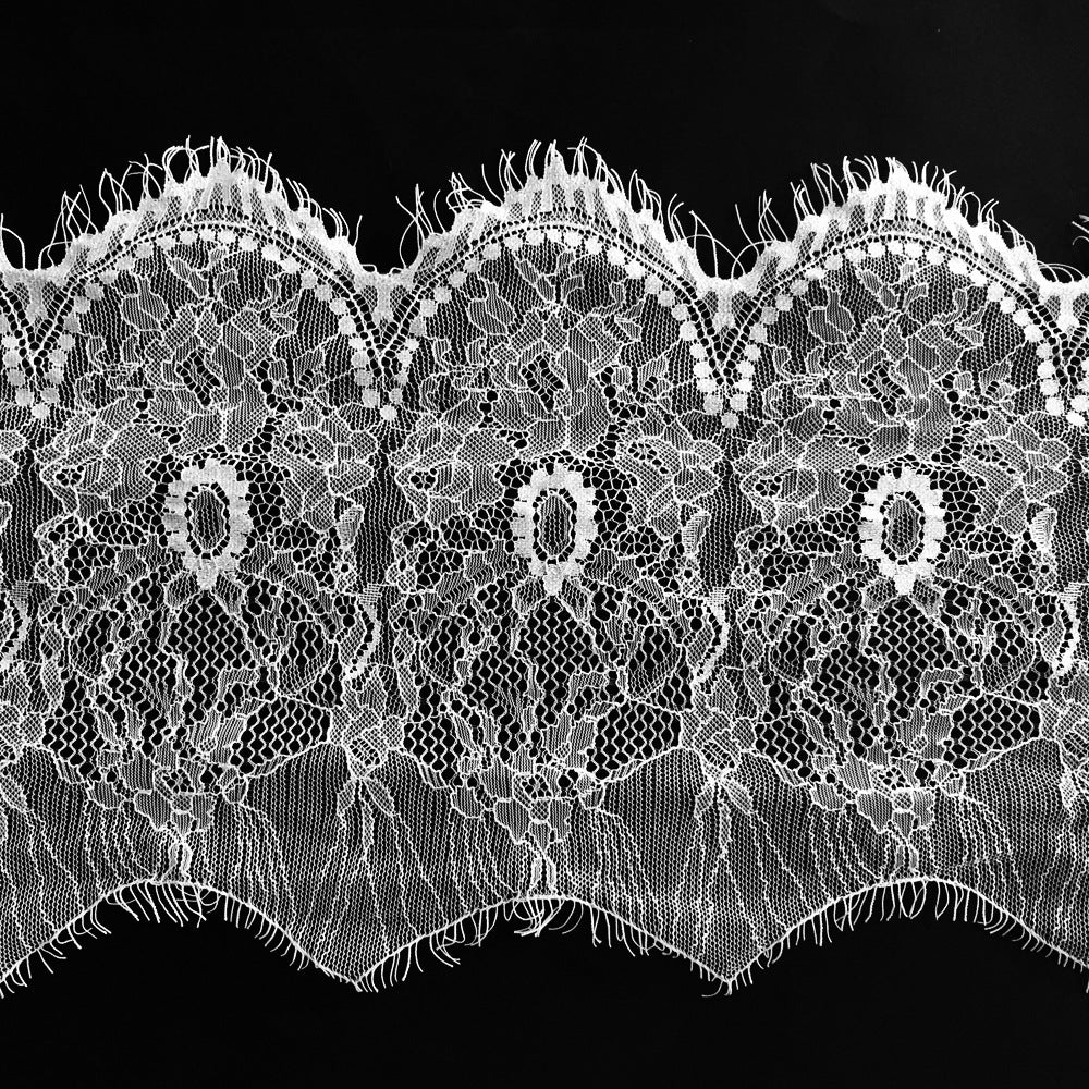 FREEDOMBEAUTY | 24cm new hot-selling lace eyelash lace, French nylon warp knitted wedding dress lace underwear lace